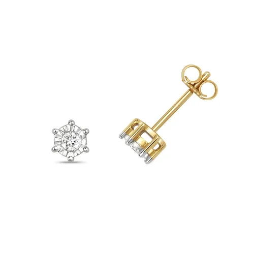 Diamond Illusion Plate Studs 0.15ct